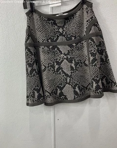 Diane von Furstenberg Damen Schwarz Grau Print Pull On Mini A-Linie Rock Gr. M - Bild 1 von 2