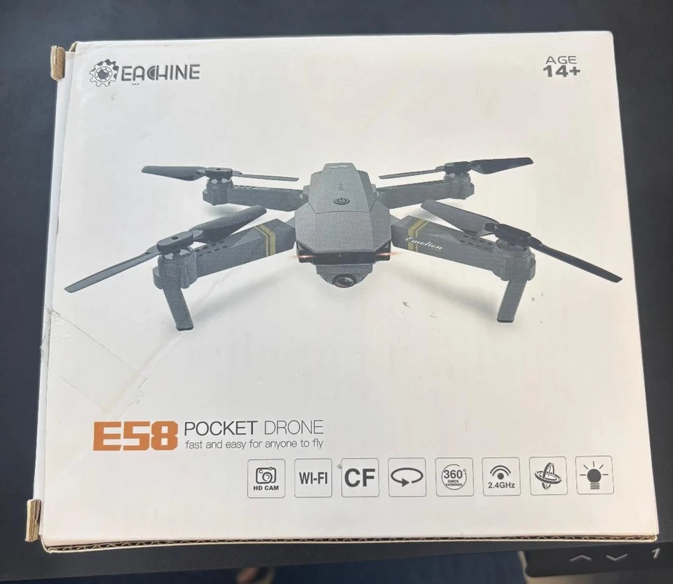 Mini Drone RC Plegable E58 para Niños Principiantes Adultos Regalo, Cuadricóptero Portátil con Foto 1 de 1