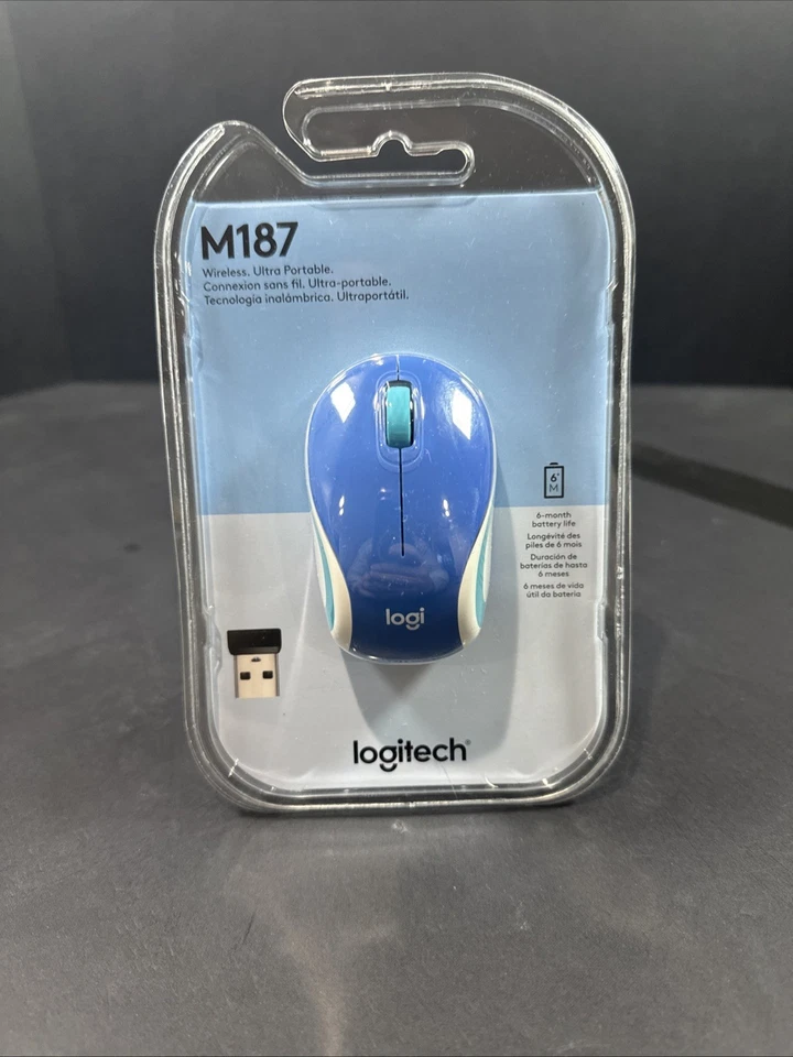 NEW LOGITECH WIRELESS M187 ULTRA PORTAL MINI POCKET SIZED MOUSE TEAL SEALED - Image 1 of 1