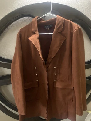 International Concepts Faux Suede Jacket Women's Med Camel CUTE! - Image 1 of 3