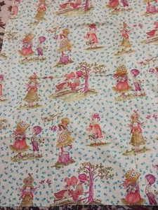 Vintage Neuheit Stoff Holly Hobbie draußen Playtime 36" x 44" dünne Baumwolle SELTEN - Bild 1 von 3