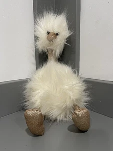 Jellycat Glimmer Bommel Gold Glitzer Plüschtier Stofftier Vogel weißer Strauß EUC - Bild 1 von 8