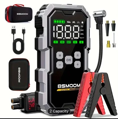 BSMOOM 7500A Car Jump Starter With Air Compressors Battery Booster 26800mah power bank