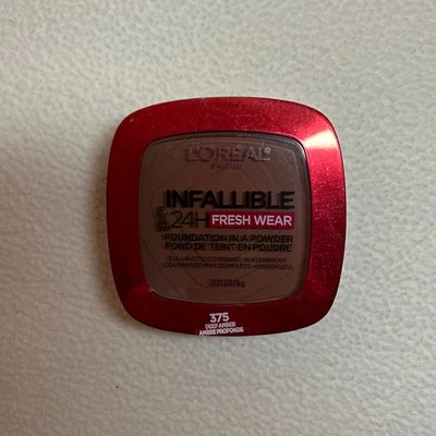 L’Oréal Infallible 24H Fresh Wear Powder Foundation 375 Deep Amber - Image 1 of 2