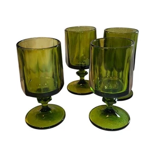 Calici acqua avocado co "Nouveau" vetro colonia vintage anni 70 - Foto 1 di 8
