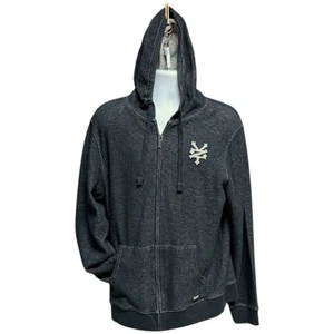 Sudadera con Capucha Zoo York Texturizada Cremallera Negra Brezo Ropa de Calle Pullover Grande Patín Urbano - Imagen 1 de 10