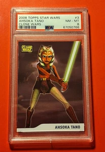 2008 Topps Star Wars: The Clone Wars Ahsoka Tano #3 Rookie Card PSA 8 - Picture 1 of 2