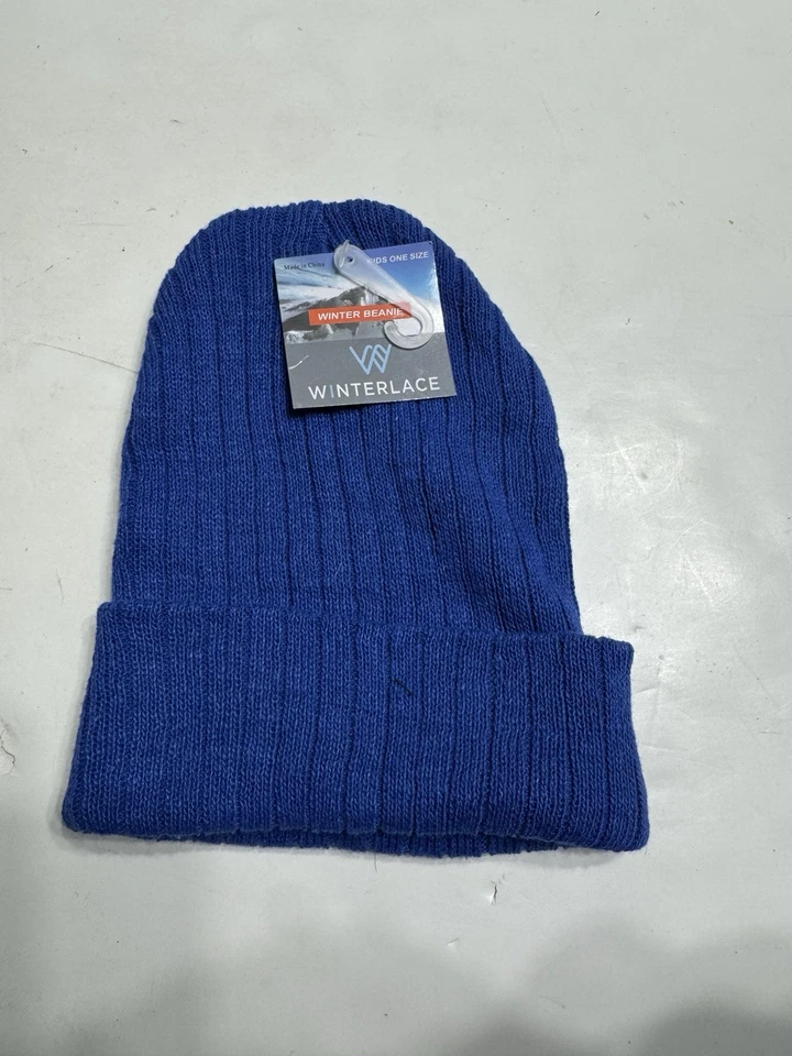 Winterlace Blue Youth Kids Winter Acrylic Beanie NWT - Image 1 of 4