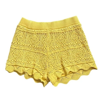 A New Day Para Mujer XS Amarillo Crochet Tejido Pantalones Cortos Forrados Cintura Elástica Boho Verano Foto 1 de 3