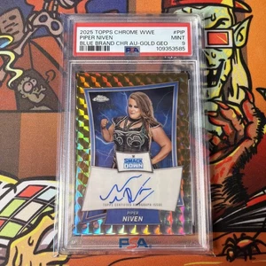 2025 Topps Chrome WWE Piper Niven Gold Geometric Auto /50 PSA 9 POP 1 - Picture 1 of 2