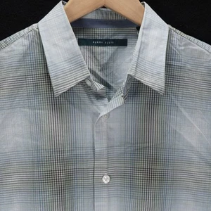 PERRY ELLIS LANGARM HEMD GRAU MEHRFARBIG SCHATTEN KARIERT BAUMWOLLE HERREN GR. M - Bild 1 von 6