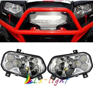 Pair LED Headlights Lamp Conversion Kit For Polaris RZR 800 RZR 900 XP 2011-2014 - Picture 1 of 7