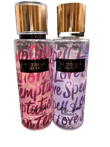 VICTORIA’S SECRET BODY MIST X 2 ,LOVE SPELL SHIMMER & TEMPTATION SHIMMER SMALL A - Foto 1 di 2