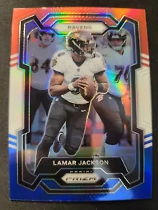 Tarjeta de fútbol americano Prizm Lamar Jackson 2023 rojo blanco azul Prizm #18 - Imagen 1 de 2
