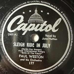 10" 78 RPM-Paul Weston-Don't You Know I Care/Sleigh Ride in July/Capitol 177 - Picture 1 of 4