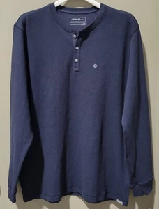 Eddie Bauer Men's Tall XL TXL Atlantic Blue Quartz Trail Thermal LS Henley Shirt - Picture 1 of 7