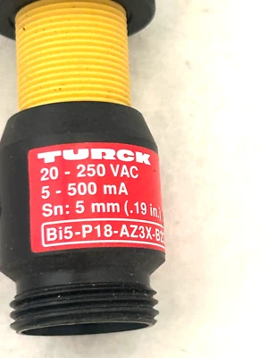 TURCK Bi5- P18-AZ3X-B2331 20 - 250 VAC 5-500 mA 5 MM Proximity Sensor NOS - Image 1 of 4