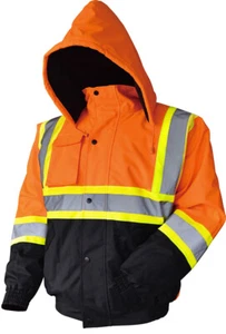 Hi-Vis Insulated Safety Bomber Reflective Class 3 Winter Jacket Warm Lined Coat  - Picture 1 of 24
