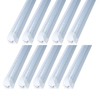 T8 8 foot Cover Cover LED Shop Light 100W 8FT integrated Tube 6000K 6 - 20 PCS - Image 1 of 4