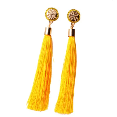 Bohemian Style Long Tassel Colored Earrings with Distinctive Women's Earrings - Image 1 of 4