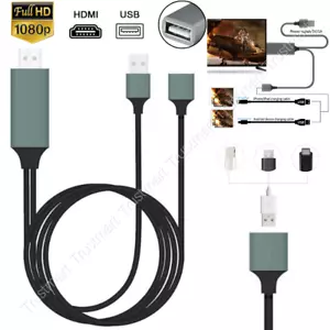 3FT 1080P HDMI Cable Phone to Digital TV HDTV AV Adapter For iPhone iPad Android - Picture 1 of 12