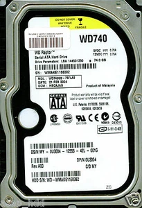 WESTERN DIGITAL SATA 74GB WD740GD-75FLA0 DCM: HBCAJAB - Picture 1 of 1