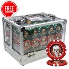 600 14G SKULL POKER CHIPS SET ACRYLIC CASE BY MRC POKER