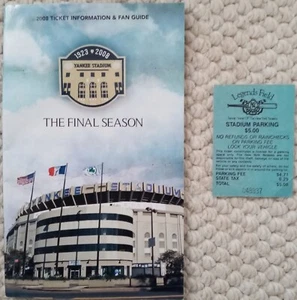 N Y Yankees Final Season at Yankee Stadium 2008 Ticket Info/Fan Guide + Old Stub - Bild 1 von 1