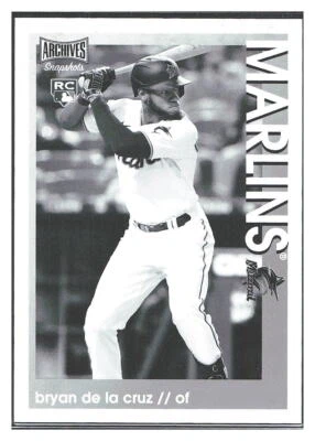 2022 Topps Archives Baseball #48 Bryan De La Cruz Black & White Snapshots Rookie - Image 1 of 2