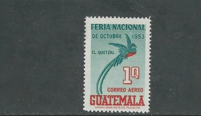 GUATEMALA 1953 Tema De Aves Valor Alto Solo QUETZAL (Scott C196) VF MLH Fresco - Imagen 1 de 1