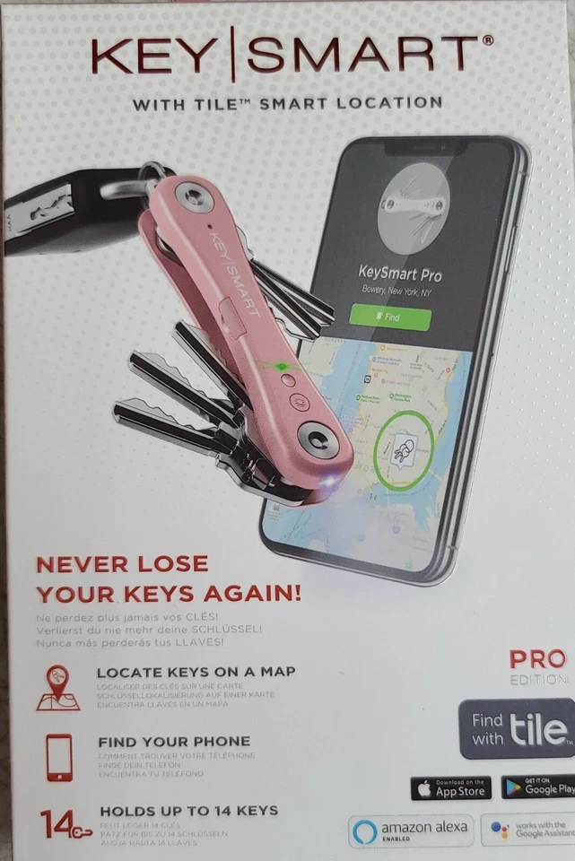 NEW Keysmart KS411-ROS Pro Smart Key Organizer Tile Location Tracking ROSE GOLD - Image 1 of 1