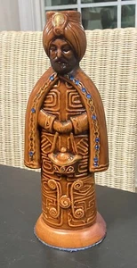 MID CENTURY WISE MAN CHALKWARE CERAMIC FIGURINE CANDLE HOLDER XMAS MCM VINTAGE - Picture 1 of 11