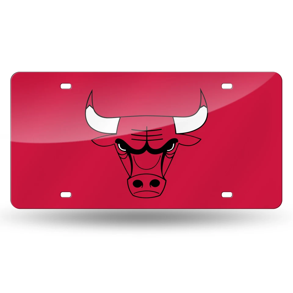 Chicago Bulls Red Premium Laser Cut Tag Acrylic Inlaid License Plate Basketball