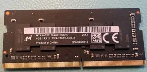 MICRON MTA4ATF51264HZ-2G6 4GB PC4-21300 DDR4-2666MHZ SODIMM MEMORY - Picture 1 of 2