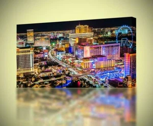 Las Vegas Strip Landscape CANVAS PRINT Home Wall Decor Giclee Art Poster CA632