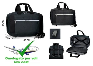 Bagaglio a mano 40x25x20 borsone apertura frontale viaggio aereo sotto il sedile - Picture 1 of 14