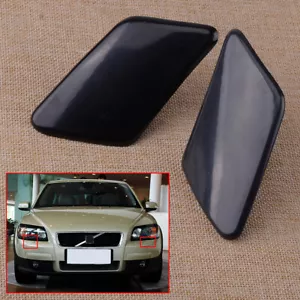 Pair Car Front Bumper Headlight Washer Jet Cover Cap Fit For Volvo C30 2008-2010 - Picture 1 of 4