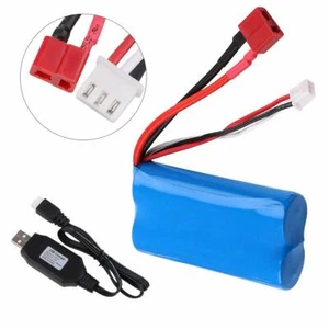 2s Lipo Battery 7.4V 2000mAh 20C T Plug Connector with USB Charger for RC Car - Picture 1 of 8