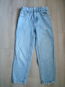 Zara Girls Mom Jeans Size 10 Light Blue Adjustable Waist - Picture 1 of 10