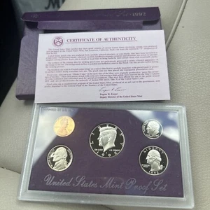 1992 Clad Proof Set U.S. Mint Original Government Packaging OGP COA - Picture 1 of 2