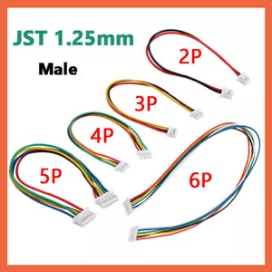 Micro JST 1.25 Connector 2/3/4/5/6P Male Terminal Wire Cable Connector Plugs - Picture 1 of 24