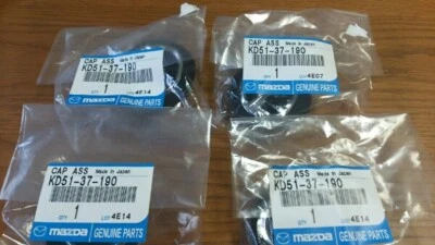 Juego de 4 tapas de rueda central JDM OEM Mazda NEGRAS KD51-37-190 GENUINO CX-5 CX-3 NUEVO Foto 1 de 4