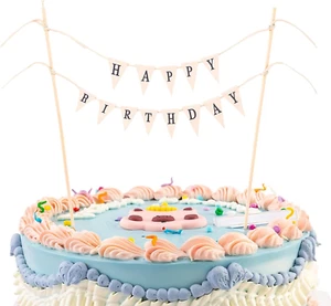 Happy Birthday Tortendeko, Wimpelketten Cake Topper Geburtstag Banner Happy Birt - Bild 1 von 7