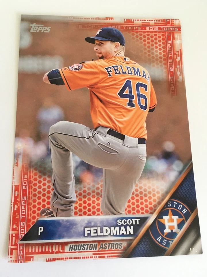 2016 Topps Jumbo 5x7 Red Parallel Scott Feldman Astros 282 #’d 4/5 Rare - Image 1 of 1