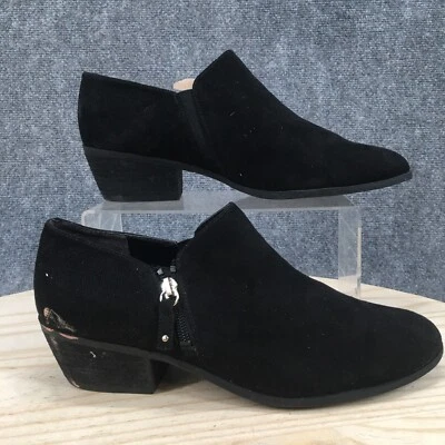 Botas femininas Dr. Scholls 10 botas de tornozelo curtas salto preto microfibra camurça zíper - Imagem 1 de 4