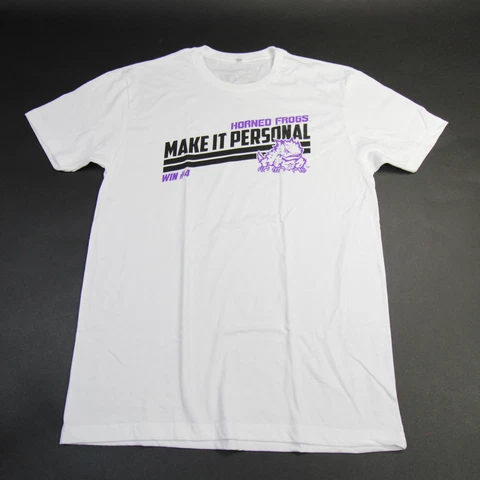 TCU Horned Frogs Mavich Branding Short Sleeve Shirt Men's White Used Cover