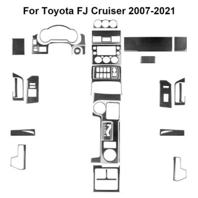 Kit de cubierta interior completo de fibra de carbono 36 piezas para Toyota FJ Cruiser 2007-2021 Foto 1 de 4