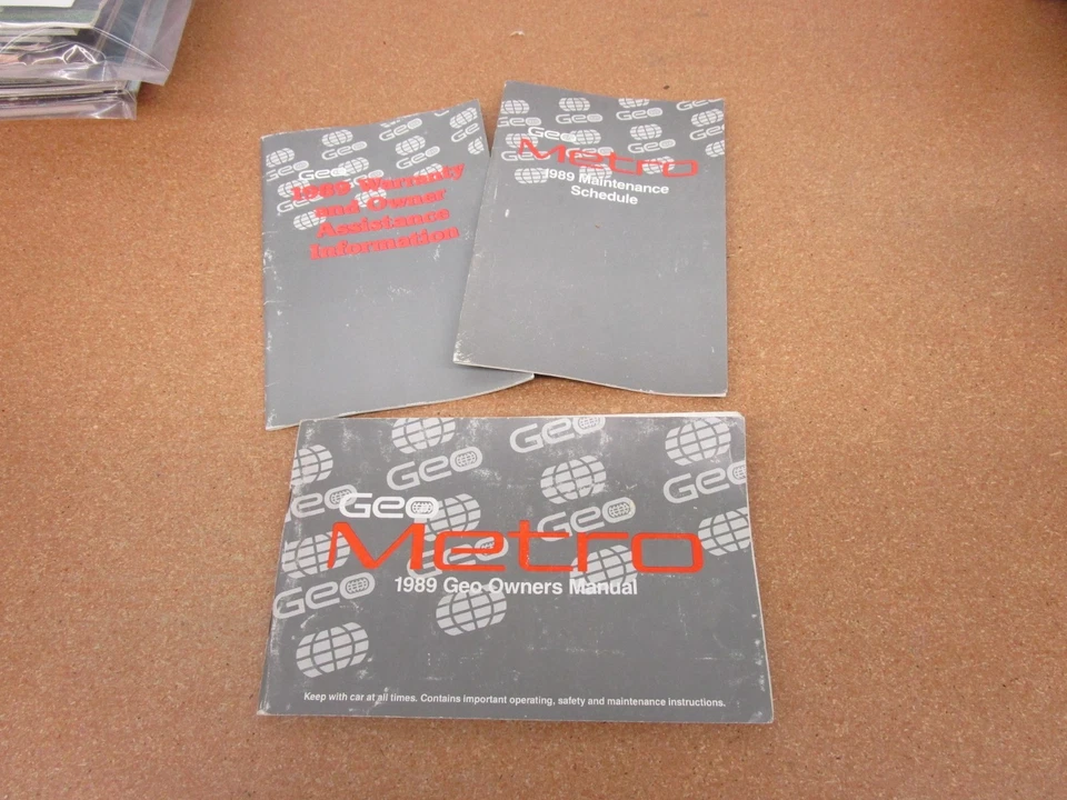 1989 年 GEO 雪佛兰地铁车主手册原版书籍指南文献 — 第 1/1 张图片