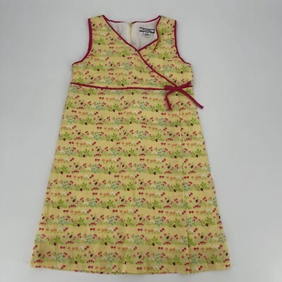 Hartstrings Yellow Pink Floral Faux Wrap Easter Sundress Dress Girls Size 7 - Image 1 of 4