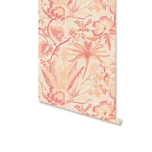 Peach Powder Flower  Peel&Stick Removable Vinyl Self-Adhesive Wallpaper 17"x118" - Picture 1 of 12